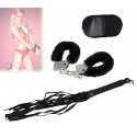748988 Set sadomaso 3 accesorios para adultos con esposas y látigo 748988 Set sadomaso 3 accesorios para adultos con esposas y látigo