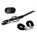 748988 Set sadomaso 3 accesorios para adultos con esposas y látigo 748988 Set sadomaso 3 accesorios para adultos con esposas y látigo