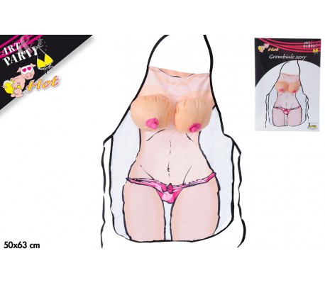 748986 Idea para regalo delantal mujer con senos de flepa en relive de peluche