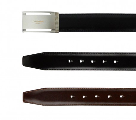 CK014 B44 Cinturón hombre CALVIN KLEIN  hebilla de acero cepillado 110 / 125cm