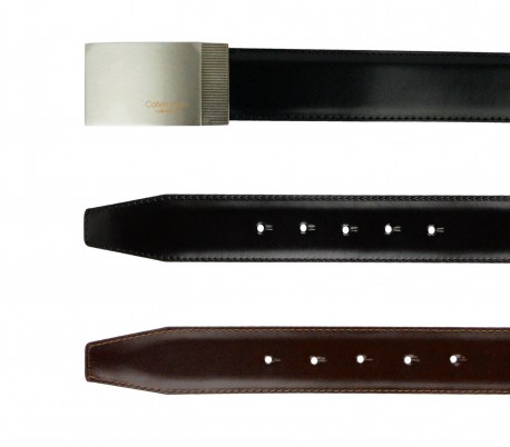 CK014 B44 Cinturón hombre CALVIN KLEIN  hebilla de acero cepillado 110 / 125cm