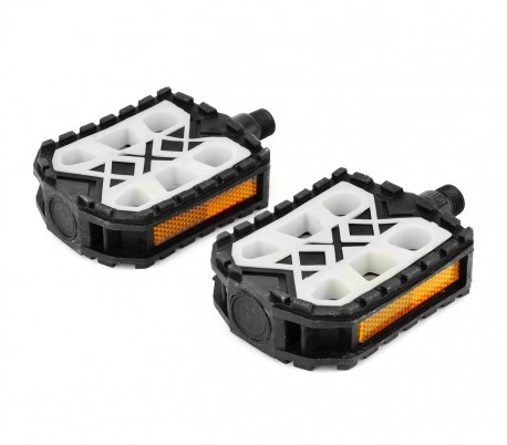 300064 Pack de dos pedales de plástico FLAT para recambio bicileta ø 14.2 mm