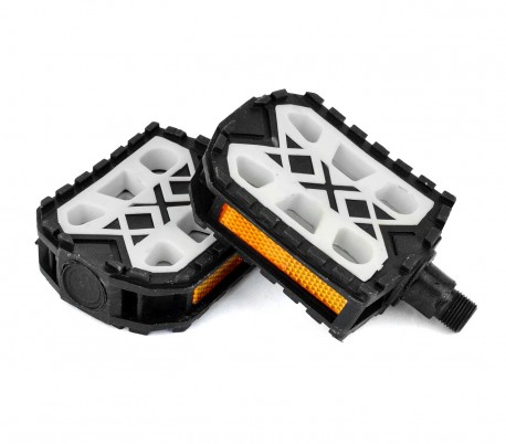 300064 Pack de dos pedales de plástico FLAT para recambio bicileta ø 14.2 mm