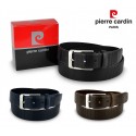8005 Cinturón de cuero para hombre PIERRE CARDÍN hebilla de acero pulido