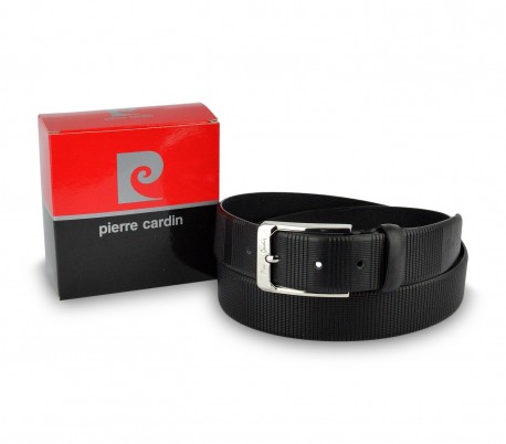 8005 Cinturón de cuero para hombre PIERRE CARDÍN hebilla de acero pulido