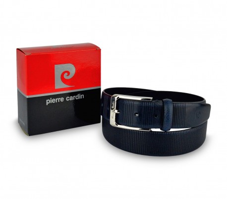 8005 Cinturón de cuero para hombre PIERRE CARDÍN hebilla de acero pulido