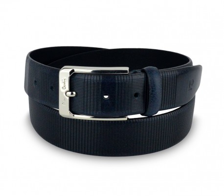 8005 Cinturón de cuero para hombre PIERRE CARDÍN hebilla de acero pulido