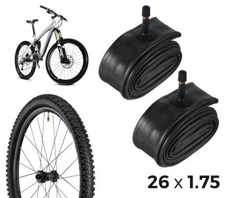 304543 Kit de 2 cámaras de aire para bicicletas reparación pinchazos 26 x 1.75