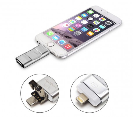 Pendrive usb 3 en 1 conector lightning micro usb 32 GB unidad de almacenamiento