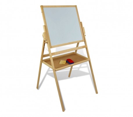 36847 Pizarra 2 en 1 de madera reversible con tizas y borrador 50x45x110 cm