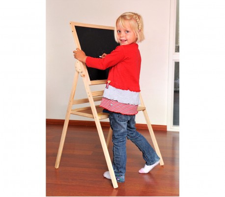 36847 Pizarra 2 en 1 de madera reversible con tizas y borrador 50x45x110 cm