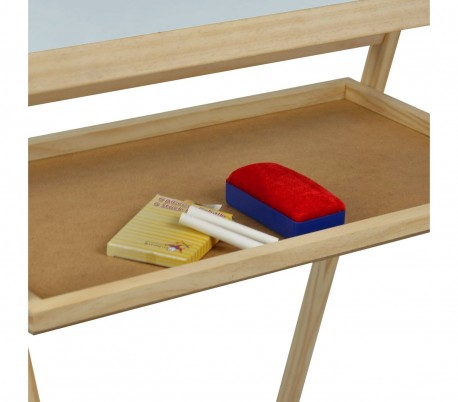 36847 Pizarra 2 en 1 de madera reversible con tizas y borrador 50x45x110 cm