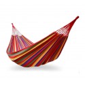 276846 Hamaca para el aire libre de algodón colorido L. 200 x P. 80cm con bolsa