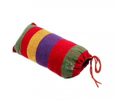 276846 Hamaca para el aire libre de algodón colorido L. 200 x P. 80cm con bolsa