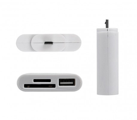 Lector 5 en 1 tarjeta de memoria y USB con conector LIGHTNING para smartphone