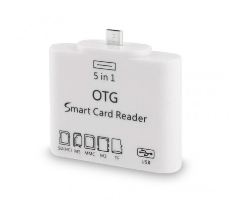 Lector 5 en 1 tarjeta de memoria y USB con conector LIGHTNING para smartphone