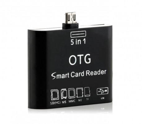Lector 5 en 1 tarjeta de memoria y USB con conector LIGHTNING para smartphone