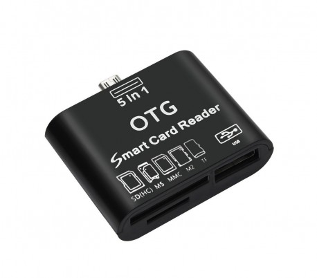 Lector 5 en 1 tarjeta de memoria y USB con conector LIGHTNING para smartphone