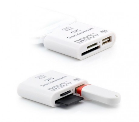 Lector 5 en 1 tarjeta de memoria y USB con conector LIGHTNING para smartphone