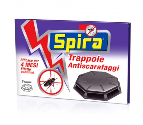 602243 Pack de 6 trampas contra cucarachas SPIRA inoloro para interiores
