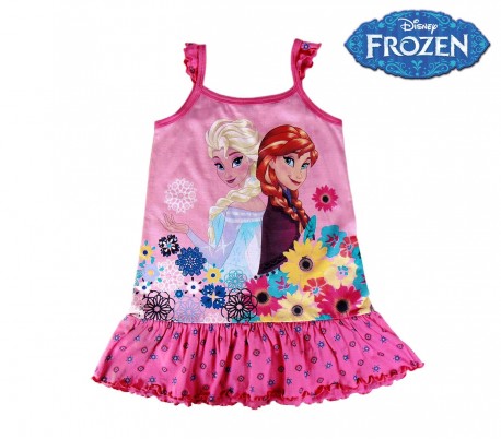 2200001968 Vestido de algodón para niña de FROZEN de Elsa y Anna 3 a 7 años