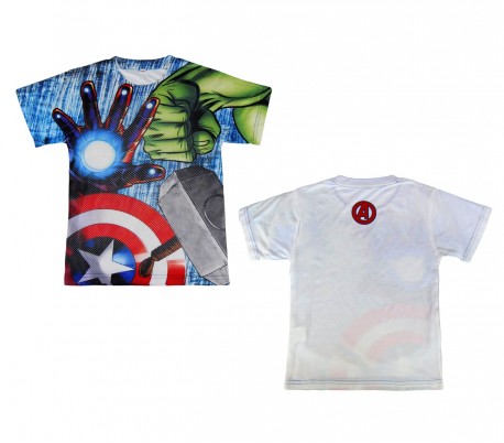 2200001986 Camiseta de algodón casual para niño motivo AVENGERS de 6 a 12 años