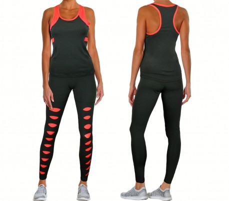 Conjunto para mujer  modelo SCRATCH camiseta sin mangas y leggings tobilleros