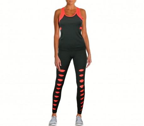 Conjunto para mujer  modelo SCRATCH camiseta sin mangas y leggings tobilleros