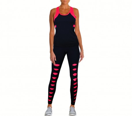 Conjunto para mujer  modelo SCRATCH camiseta sin mangas y leggings tobilleros