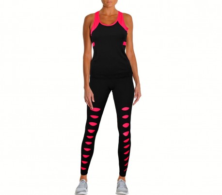 Conjunto para mujer  modelo SCRATCH camiseta sin mangas y leggings tobilleros