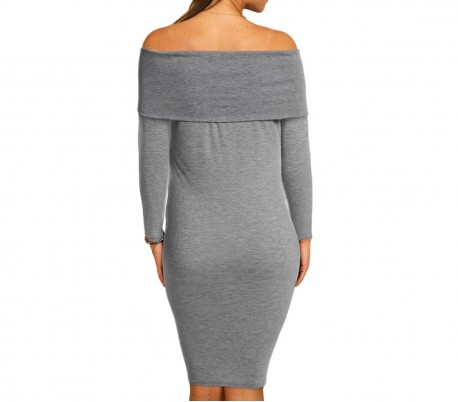 Vestido de tubo para mujer con el cuello de barco tallas de la S a la XL