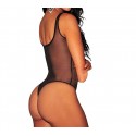3910 Body sexy transparente negro con detalles delanteros talla de la S a la XL
