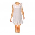 3912 Vestido corto de encaje para mujer cuello redondo tallas de la S a la XXL