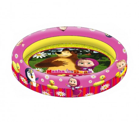 Piscina de dos anillos para niños motivo MARSHA Y EL OSO 90cm diámetro