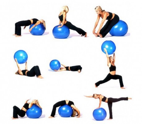 Bola de pilates yoga gimnasia varios colores simples y funcional 
