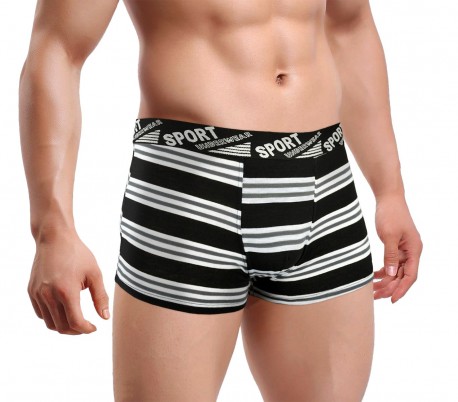 B104 Pack 12 boxers de algodón para hombre Huston fantasía rayas