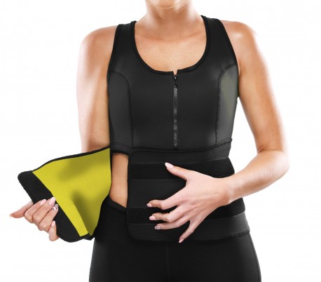 Chalecto efecto sauna fitness con cremallera y velcro efecto adelgazante L a XXL
