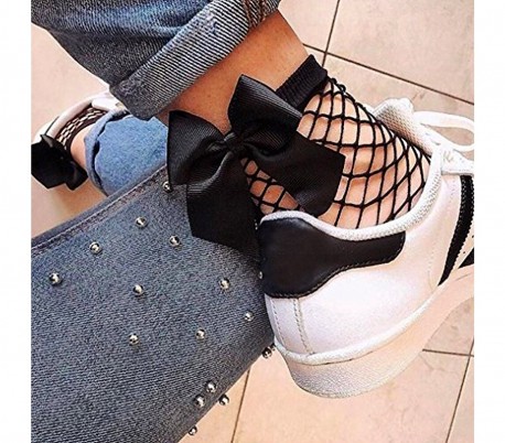 DSW Pack de 3 pares de calcetines negros de red modelo FANCY tobilleros