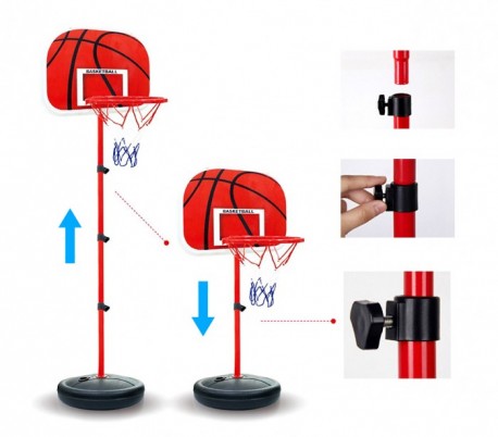 SUON Canasta De Baloncesto Altura Ajustable 155-260cm Juventud Adulto Canasta Aro De Baloncesto Ni/ños Interior Y Exterior con Tablero De PE con 2 Rondas