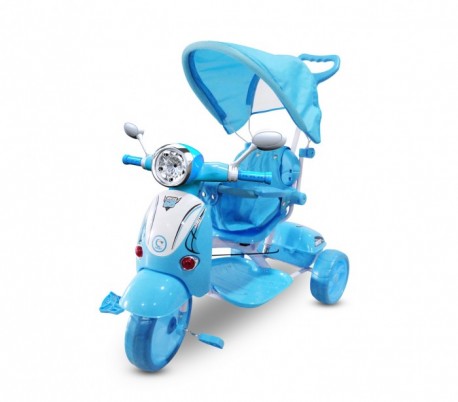 LT 854 Triciclo con pedales para bebés con lector MP3 en capota varios colores