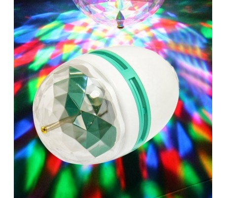 Rgb led bombilla de lámpara 3w e27 giratoria juego multicolor disco light