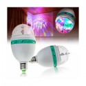 Rgb led bombilla de lámpara 3w e27 giratoria juego multicolor disco light