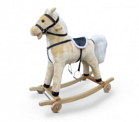 LT 850 Caballo de flepa mecedora de madera con ruedas de luces y sonido