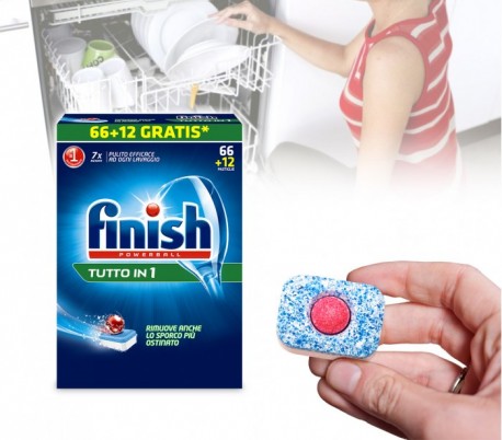 3010670 FINISH POWERBALL todo en 1 detergente para lavavajillas 78 pastillas