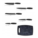 RL-BLK7ST Set 5 pz cuchillos de acero con apoyo acrílico y tabla de cortar