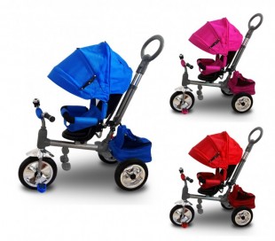 LT 857 Triciclo con pedales para bebés con asiento giratorio varios colores