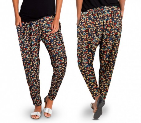 TG08-11 Pack 3 pantalones para mujer mod. FLOREAL tela suave motivo flores