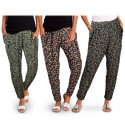 TG08-11 Pack 3 pantalones para mujer mod. FLOREAL tela suave motivo flores