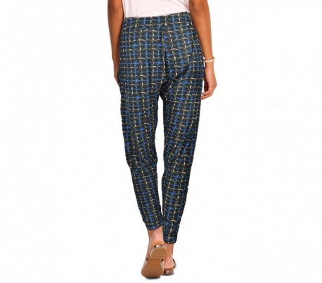 TG08-13 Pack 3 pantalones para mujer mod. ONLY tela suave motivo ajedrez