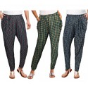 TG08-13 Pack 3 pantalones para mujer mod. ONLY tela suave motivo ajedrez